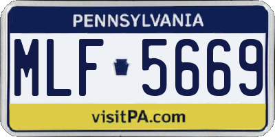 PA license plate MLF5669