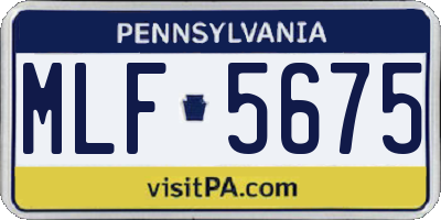 PA license plate MLF5675