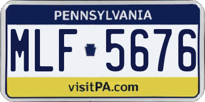 PA license plate MLF5676