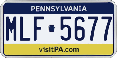 PA license plate MLF5677
