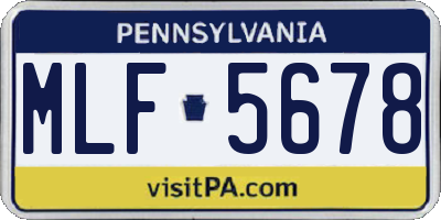 PA license plate MLF5678