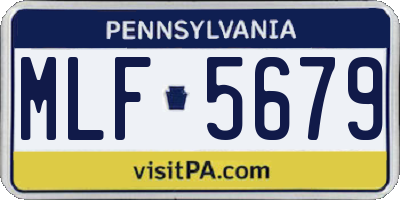 PA license plate MLF5679