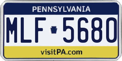 PA license plate MLF5680