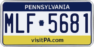 PA license plate MLF5681