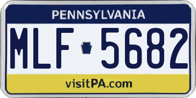 PA license plate MLF5682