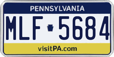 PA license plate MLF5684