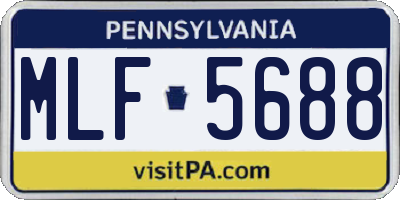 PA license plate MLF5688
