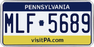PA license plate MLF5689