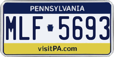 PA license plate MLF5693