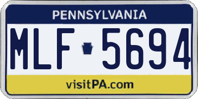 PA license plate MLF5694