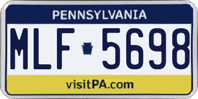 PA license plate MLF5698
