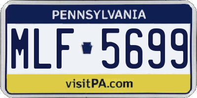 PA license plate MLF5699