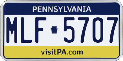 PA license plate MLF5707
