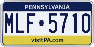 PA license plate MLF5710