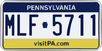 PA license plate MLF5711