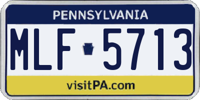 PA license plate MLF5713
