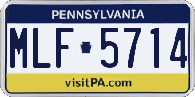 PA license plate MLF5714