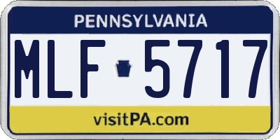 PA license plate MLF5717