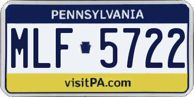 PA license plate MLF5722