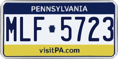 PA license plate MLF5723