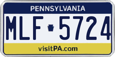 PA license plate MLF5724
