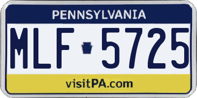 PA license plate MLF5725