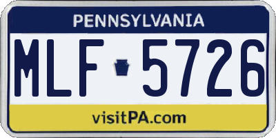 PA license plate MLF5726