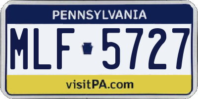 PA license plate MLF5727