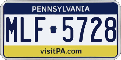 PA license plate MLF5728