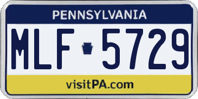 PA license plate MLF5729