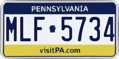 PA license plate MLF5734