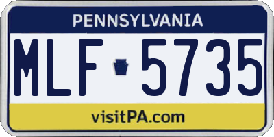 PA license plate MLF5735