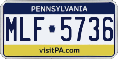 PA license plate MLF5736