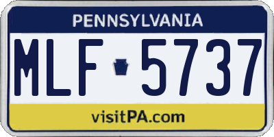 PA license plate MLF5737