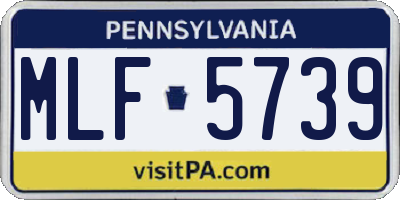 PA license plate MLF5739