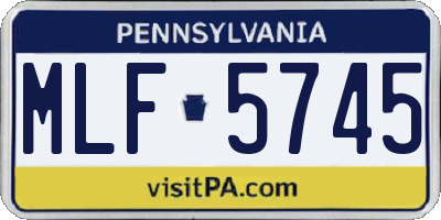 PA license plate MLF5745
