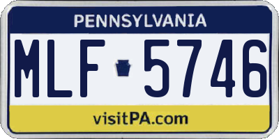 PA license plate MLF5746