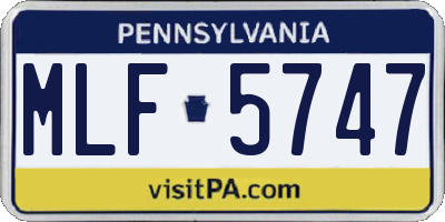 PA license plate MLF5747