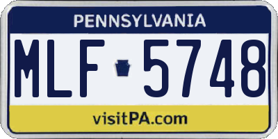 PA license plate MLF5748