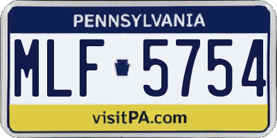PA license plate MLF5754