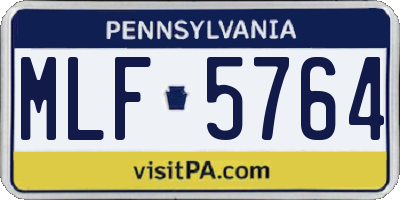 PA license plate MLF5764