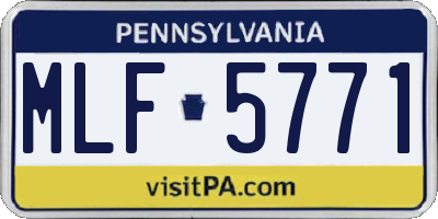 PA license plate MLF5771