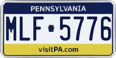 PA license plate MLF5776