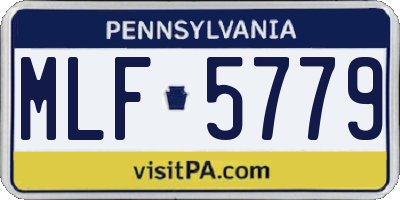 PA license plate MLF5779