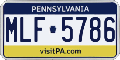 PA license plate MLF5786