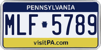 PA license plate MLF5789