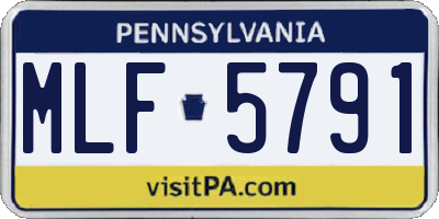 PA license plate MLF5791