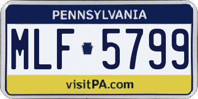 PA license plate MLF5799