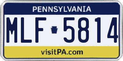 PA license plate MLF5814