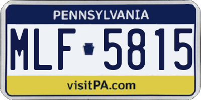 PA license plate MLF5815